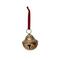 Hello Honey® 5" Gold Embossed Metal Sleigh Bell with Velvet Ribbon
